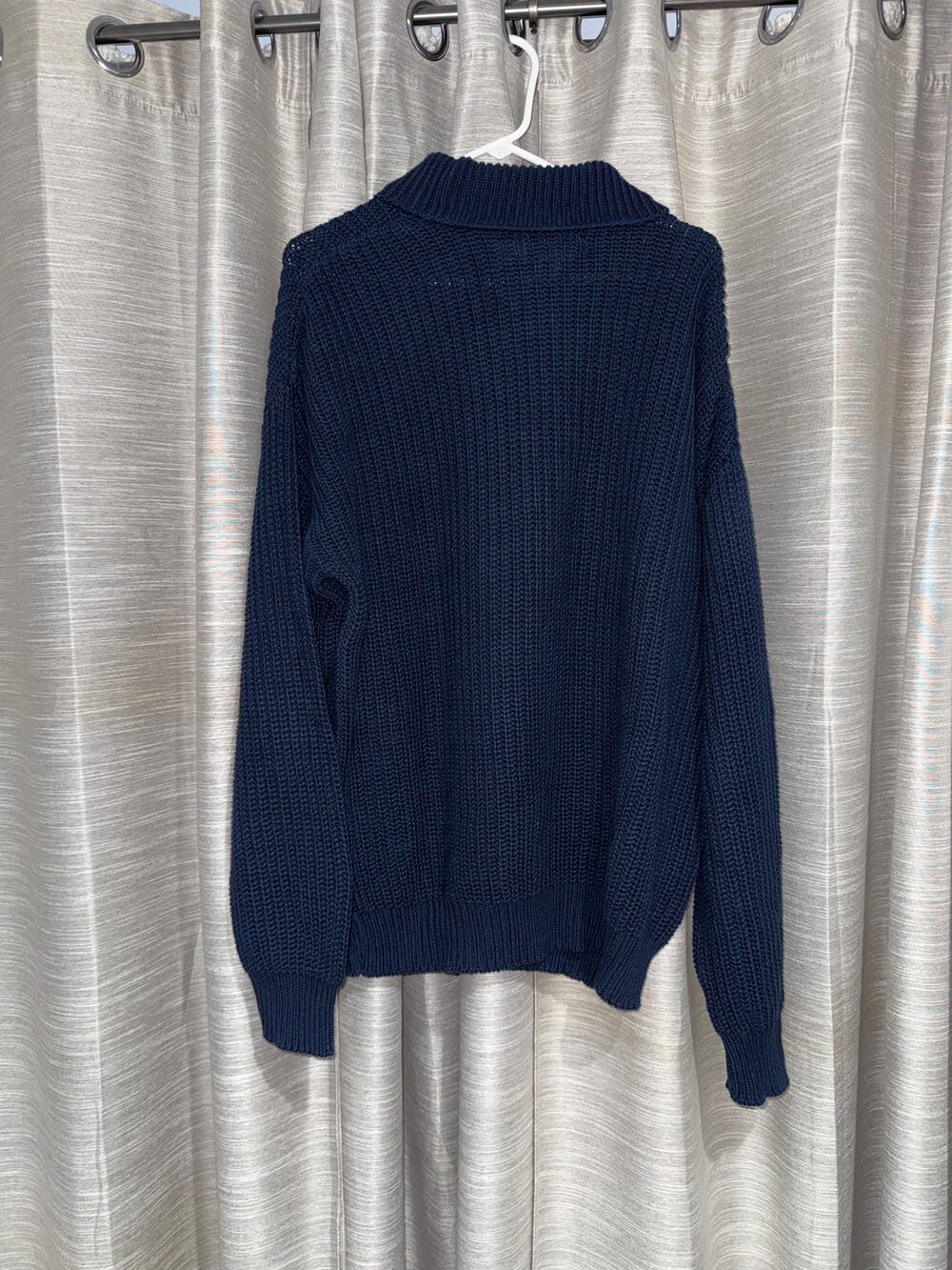 Orvis oversized knit turtleneck oversized sweater in navy blue size XL